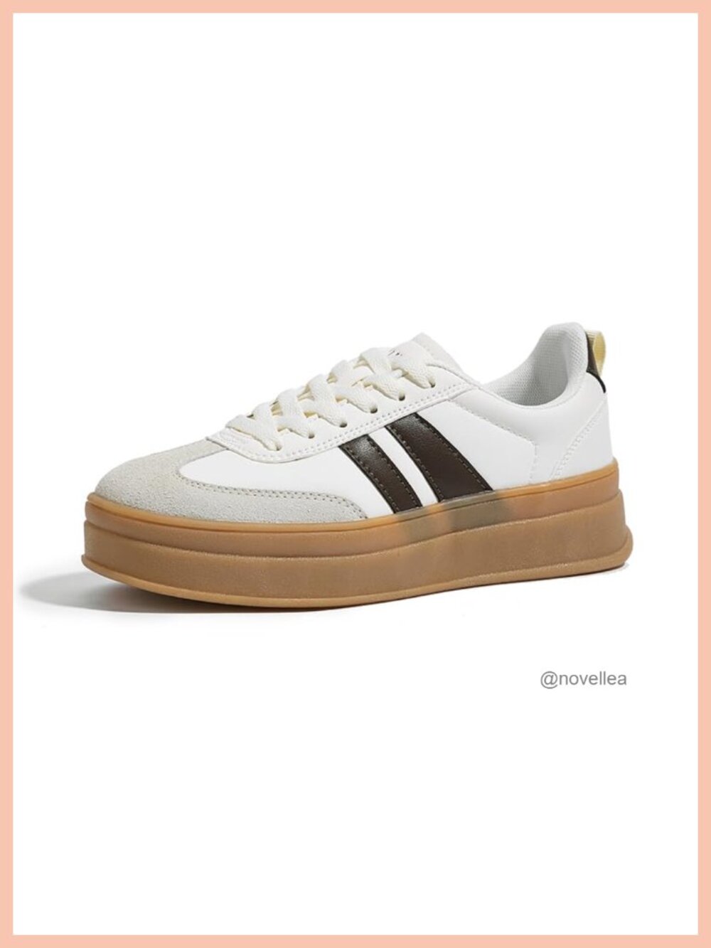 Chunky Platform Sneakers Leather Suede Retro Casual Walking Shoes